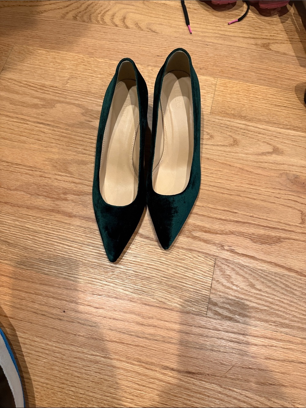 J. Crew Emerald Velvet Pointed-Toe Pumps